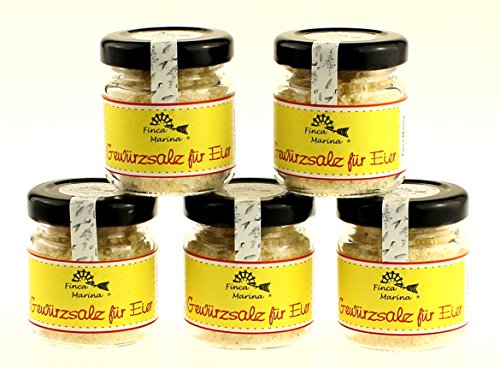 Gewürzsalz für Eier 5 x 45g zum Top - Preis aus der Finca Marina Gewürzmanufaktur Gewürzsalz für Eier 5 x 45g zum Top - Preis aus der Finca Marina Gewürzmanufaktur von Finca Marina