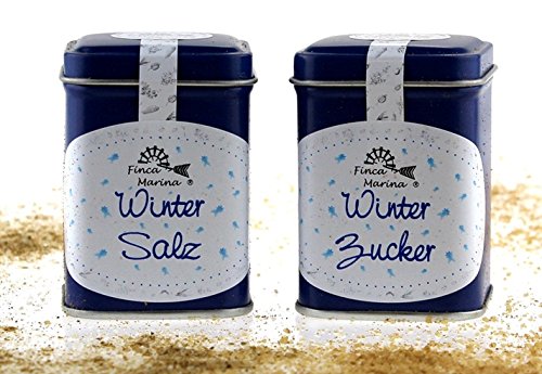 Winter - Gewürzset mit Winterzucker 70g und Wintersalz 70g aus der Finca Marina Gewürzmanufaktur perfekt für den Adventskalender von Finca Marina