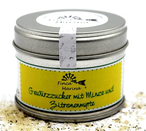 Gewürzzucker mit Minze und Zitronenmyrte 60g aus der Finca Marina Gewürzmanufaktur von Finca Marina