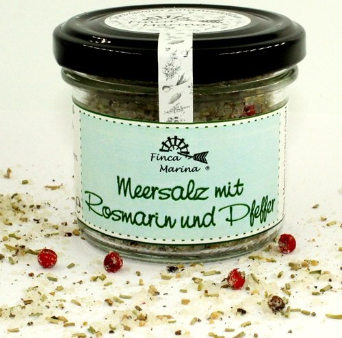Meersalz mit Rosmarin und Pfeffer 90g aus der Finca Marina Gewürzmanufaktur Meersalz mit Rosmarin und Pfeffer 90g aus der Finca Marina Gewürzmanufaktur von Finca Marina