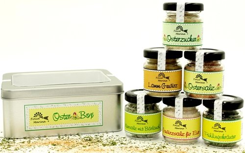 Oster - Gewürzbox mit 6 köstlichen Gewürzmischungen aus der Finca Marina Gewürzmanufaktur Oster - Gewürzbox mit 6 köstlichen Gewürzmischungen aus der Finca Marina Gewürzmanufaktur von Finca Marina