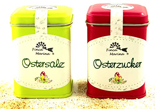 Oster Gewürzset mit Ostersalz 70g und Osterzucker 70g aus der Finca Marina Gewürzmanufaktur Oster Gewürzset mit Ostersalz 70g und Osterzucker 70g aus der Finca Marina Gewürzmanufaktur von Finca Marina