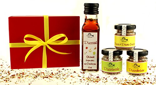 Pizza - Gourmetset mit Pizzaöl in der Geschenkbox Pizza - Gourmetset mit Pizzaöl in der Geschenkbox von Finca Marina