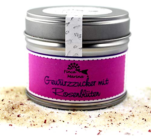 Rosenzucker - Gewürzzucker mit Rosenblüten 60g aus der Finca Marina Gewürzmanufaktur von Finca Marina