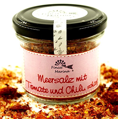 Tomatensalz mit Chili, scharf 90g aus der Finca Marina Gewürzmanufaktur Tomatensalz mit Chili, scharf 90g aus der Finca Marina Gewürzmanufaktur von Finca Marina