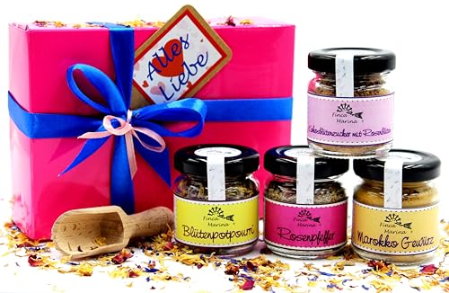 Rosen - Gewürzedition mit 4 edlen Gewürzmischungen in der Geschenkbox aus der Finca Marina Gewürzmanufaktur Rosen - Gewürzedition mit 4 edlen Gewürzmischungen in der Geschenkbox aus der Finca Marina Gewürzmanufaktur von Finca Marina