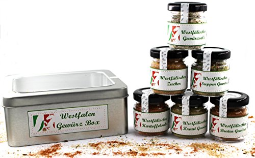 Westfalen Gewürzbox mit 6 delikaten Gewürzmischungen für die westfälische Küche Westfalen Gewürzbox mit 6 delikaten Gewürzmischungen für die westfälische Küche von Finca Marina
