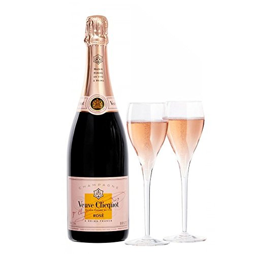 Veuve Clicquot Rose Champagner Brut 750ml Mit 2 x Veuve Clicquot Champagner Flöten - Ein Charmantes Geschenk Zum Geburtstag, Als Danke Schön, Jubiläum von Veuve Clicquot