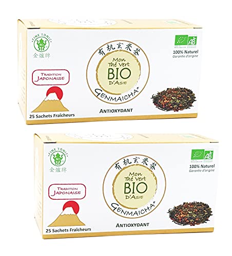 *** BIO *** Genmaicha Bio-Grüntee - Sencha-Grüntee mit gegrilltem Reis - Packung mit 2 x 25 Beuteln à 2 g - Japanische Tradition - AB-zertifiziert von Ecocert - GENMAICHA2G *** BIO *** Genmaicha Bio-Grüntee - Sencha-Grüntee mit gegrilltem Reis - Packung mit 2 x 25 Beuteln à 2 g - Japanische Tradition - AB-zertifiziert von Ecocert - GENMAICHA2G von FineTonic
