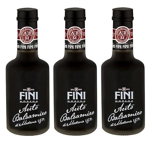 3er-Pack Fini Balsamico-Essig aus Modena IGP,Aceto Balsamico di Modena,Italienischer Essig von ausgezeichneter Qualität,250ml Glasflasche von Fini