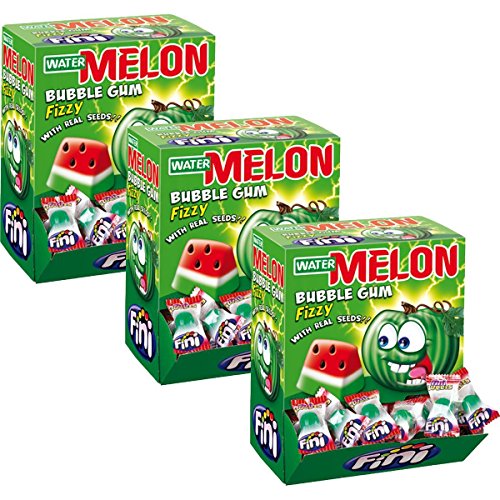 Booom Bubble Gum Watermelon 200 Stk. im Displaykarton (3er Pack) von Fini