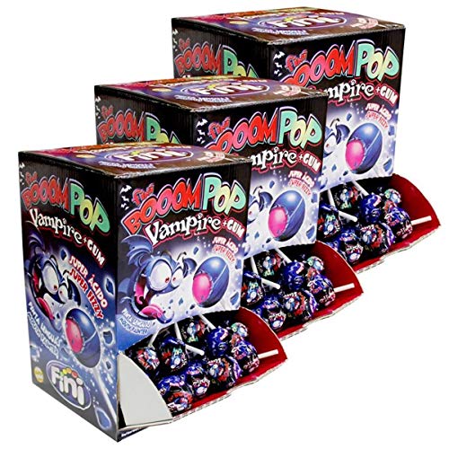 Fini Booom Pop Vampire plus Gum Lollies 100 stk. - super sauer (3er Pack) von Fini