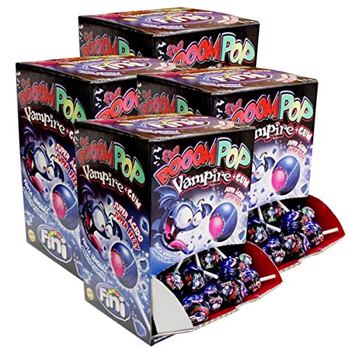 Fini Booom Pop Vampire plus Gum Lollies 100 stk. - super sauer (4er Pack) von Fini