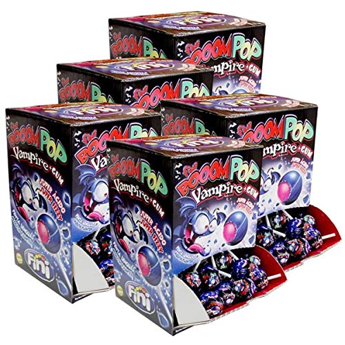 Fini Booom Pop Vampire plus Gum Lollies 100 stk. - super sauer (5er Pack) von Fini