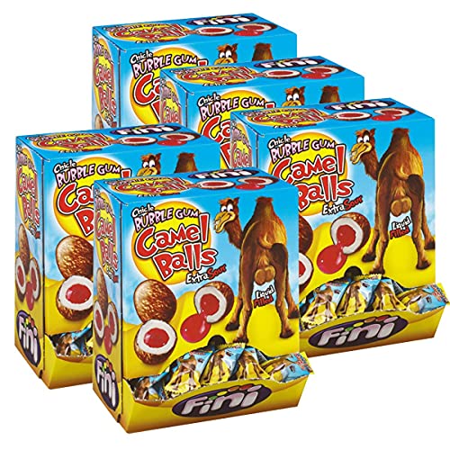 Fini Bubble Gum Camel Balls 200 Stück - Extra sauer und Glutenfrei (5er Pack) von Fini