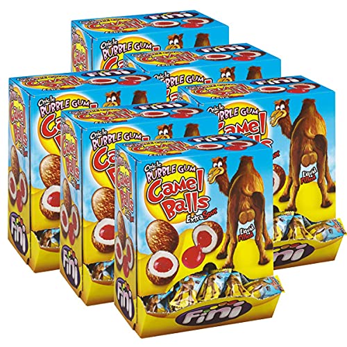 Fini Bubble Gum Camel Balls 200 Stück - Extra sauer und Glutenfrei (6er Pack) von Fini