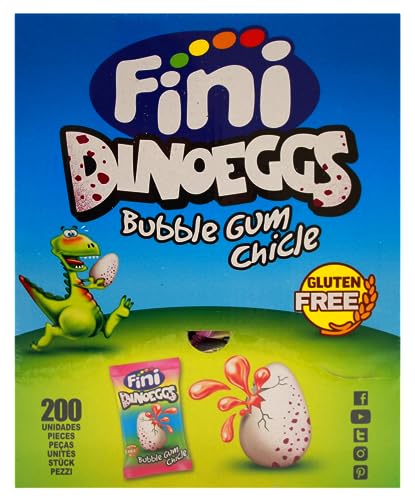 Fini - Dino-Eggs - gefüllte Kaugummis - Box / Display mit 200 Stück von Fini