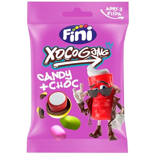 Fini XoCoGang Candy & Choc Schokolade mit Fruchtgummi, 12er Pack (12 x 80g) von Fini