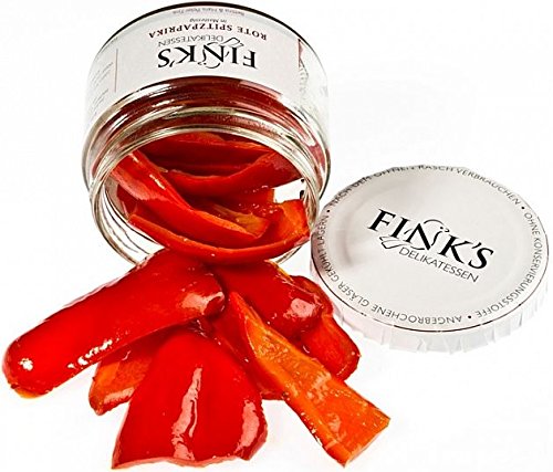 Rote Spitzpaprika in Mostessig, fruchtig-aromatisch Rote Spitzpaprika in Mostessig, fruchtig-aromatisch von Fink's