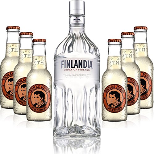 Moscow Mule Set - Finlandia Vodka 1L (40% Vol) + 6x Thomas Henry Spicy Ginger 200ml - Inkl. Pfand MEHRWEG von Thomas Henry-Thomas Henry