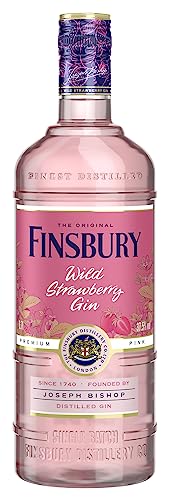 Finsbury Wild Strawberry Gin Mit 37,5 Prozent Vol, Der Pink Premium Gin - Erdbeer Und Himbeernoten - Perfekt Mit Tonic und Frischen Beeren, 0,7 L von Finsbury