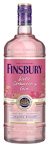 Finsbury Wild Strawberry Gin mit 37,5% vol. (1 x 1,0l) - Der Pink Premium Gin - Erdbeer und Himbeernoten - Perfekt mit Tonic und frischen Beeren von Finsbury