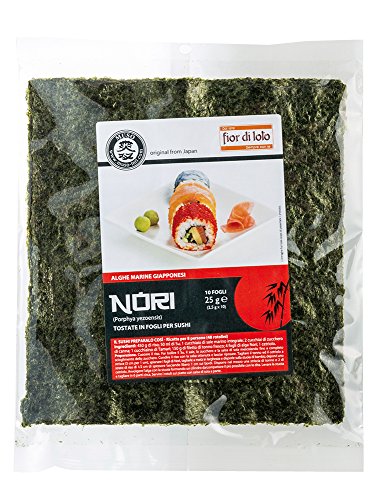 Fior di Loto Nori-Algen in Bögen für Sushi - Packung mit 10 x 2,5 g von Fior di Loto