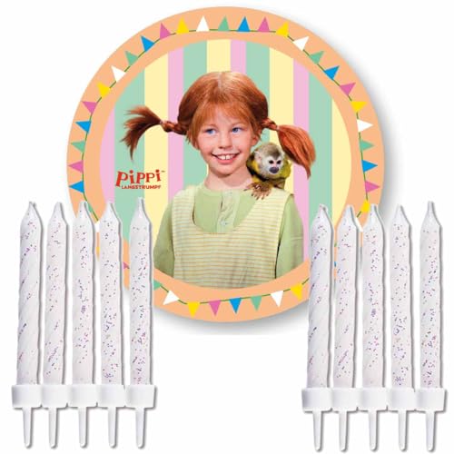 Essbarer Tortenaufleger * Pippi Langstrumpf * mit 10 weißen Glitzer-Kuchenkerzen // Pippi Langstrumpf Kuchendekoration Essbarer Tortenaufleger * Pippi Langstrumpf * mit 10 weißen Glitzer-Kuchenkerzen // Pippi Langstrumpf Kuchendekoration von Firlefantastisch Der Partyshop