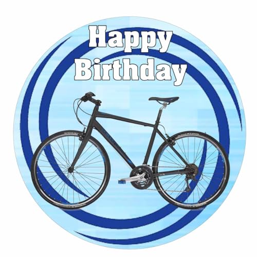Essbarer Tortenaufleger * RENNRAD * // Kuchendekoration sportlich Fahrradfreunde // Rennrad Kuchenaufleger 20cm Durchmesser (Zuckerpapier) von Firlefantastisch Der Partyshop