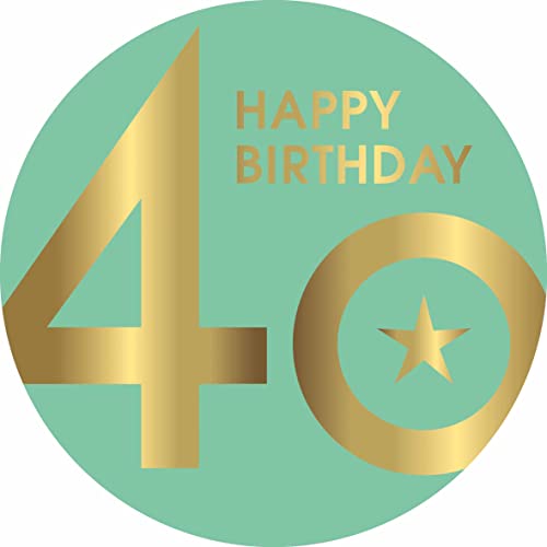 Essbarer Tortenaufleger 40. Geburtstag // Kuchendekoration 40. Geburtstag // 40. Geburtstag Tortendekoration (Grün) von Firlefantastisch Der Partyshop