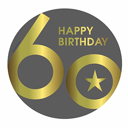 Essbarer Tortenaufleger 60. Geburtstag // Kuchendekoration * 60. Geburtstag * // 60. Geburtstag Tortendekoration (Grau) von Firlefantastisch Der Partyshop