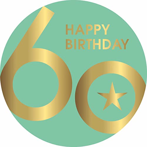 Essbarer Tortenaufleger 60. Geburtstag // Kuchendekoration 60. Geburtstag // 60. Geburtstag Tortendekoration (Grün) von Firlefantastisch Der Partyshop