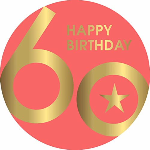 Essbarer Tortenaufleger 60. Geburtstag // Kuchendekoration 60. Geburtstag // 60. Geburtstag Tortendekoration (Rot) von Firlefantastisch Der Partyshop