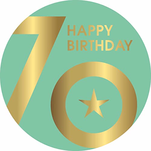 Essbarer Tortenaufleger 70. Geburtstag // Kuchendekoration 70. Geburtstag // 70. Geburtstag (Grün) von Firlefantastisch Der Partyshop