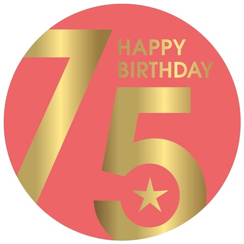 Essbarer Tortenaufleger 75. Geburtstag // Kuchendekoration 75. Geburtstag // 75. Geburtstag Tortendekoration (Rot) von Firlefantastisch Der Partyshop