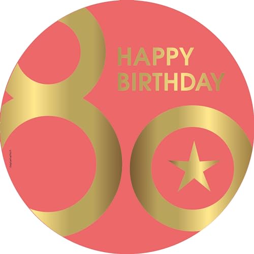 Essbarer Tortenaufleger 80.Geburtstag // Kuchendeko 80. Geburtstag (Rot) von Firlefantastisch Der Partyshop