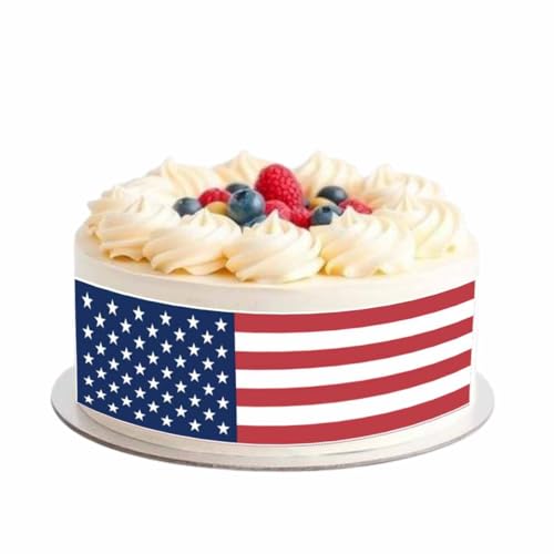 Essbares Tortenband * USA * für den USA-Kuchen Zuckerpapier // USA Kuchendekoration // Länderdeko USA Tortendeko von Firlefantastisch Der Partyshop