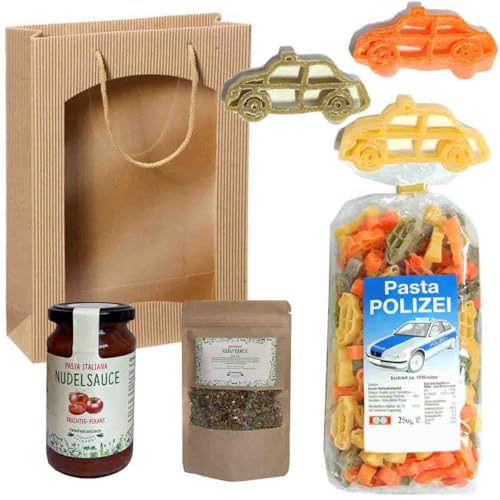 Feinkost-Set * POLIZEI * mit Nudeln als Polizeiauto, Sauce, Gewürze // Geschenkset für Polizei-Freunde Feinkost-Set * POLIZEI * mit Nudeln als Polizeiauto, Sauce, Gewürze // Geschenkset für Polizei-Freunde von Firlefantastisch Der Partyshop