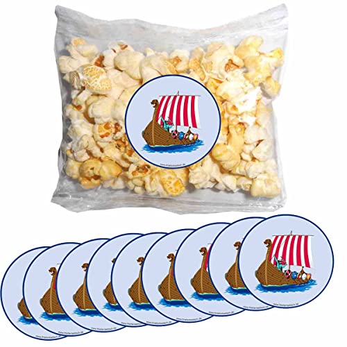 Popcorn Tütchen Stück mit je 12 g für den Wikingergeburtstag // 10x Popcorn mit 10 Wikingerstickern von Firlefantastisch Der Partyshop