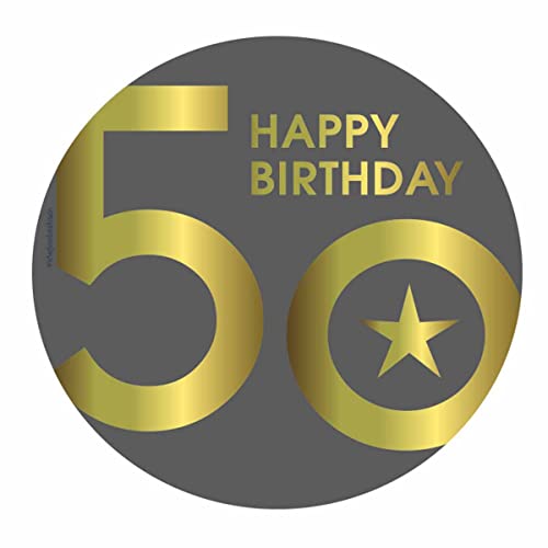 Tortenaufleger 50. Geburtstag // Kuchendekoration 50. Geburtstag // 50. Geburtstag Tortendekoration (Grau) von Firlefantastisch Der Partyshop