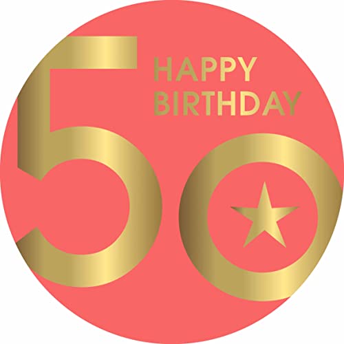 Tortenaufleger 50. Geburtstag // Kuchendekoration 50. Geburtstag // 50. Geburtstag Tortendekoration (Rot) von Firlefantastisch Der Partyshop