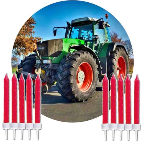Traktor Kuchendeko-Set mit essbaren Tortenaufleger Traktor und 10 rote Kuchenkerzen // Bauernhof Kuchendekoration Traktor Kuchendeko-Set mit essbaren Tortenaufleger Traktor und 10 rote Kuchenkerzen // Bauernhof Kuchendekoration von Firlefantastisch Der Partyshop