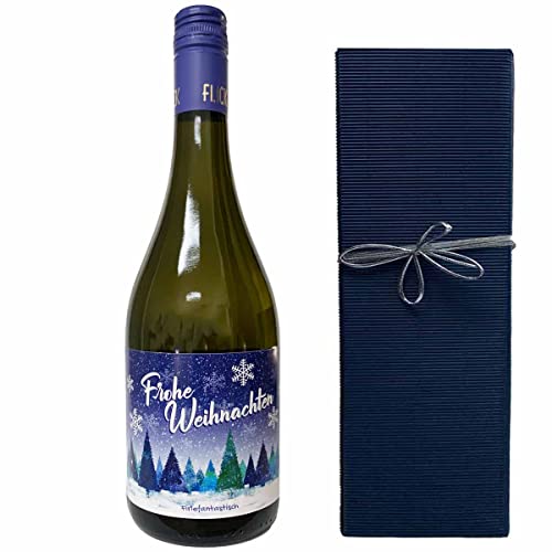 Weihnachts-Wein in der Geschenkbox mit Schleife // 0,75l Grauer Burgunder in der Geschenkschachtel // Geschenk Weihnachten von Firlefantastisch Der Partyshop