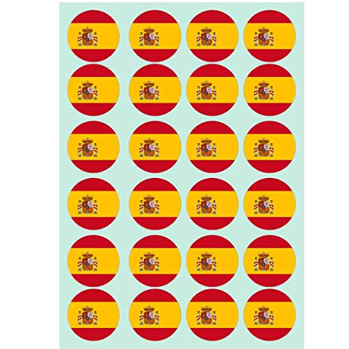 Essbare Muffinaufleger Spanien 24St. zum Selbstausschneiden // Spanien Partydekoration von Firlefantastisch