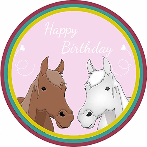 Essbarer Tortenaufleger Pferdeköpfe Happy Birthday // Kuchendekoration Pferde Kuchendeko von Firlefantastisch