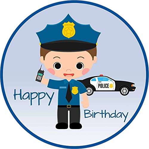 Essbarer Tortenaufleger Polizei Happy Birthday // Kuchendekoration Polizei Kuchendeko von Firlefantastisch