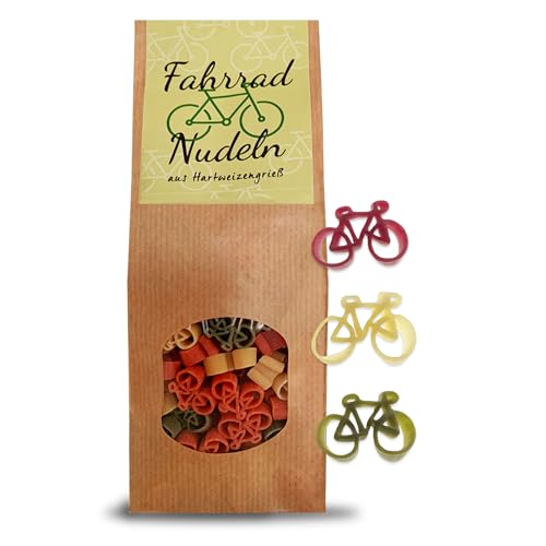 Fahrrad-Nudeln 225g – Lustige Pasta aus 100% Hartweizengrieß, Fahrradform | Nudeln in bunten Farben | Geschenk Fahrrad Fahrrad-Nudeln 225g – Lustige Pasta aus 100% Hartweizengrieß, Fahrradform | Nudeln in bunten Farben | Geschenk Fahrrad von Firlefantastisch