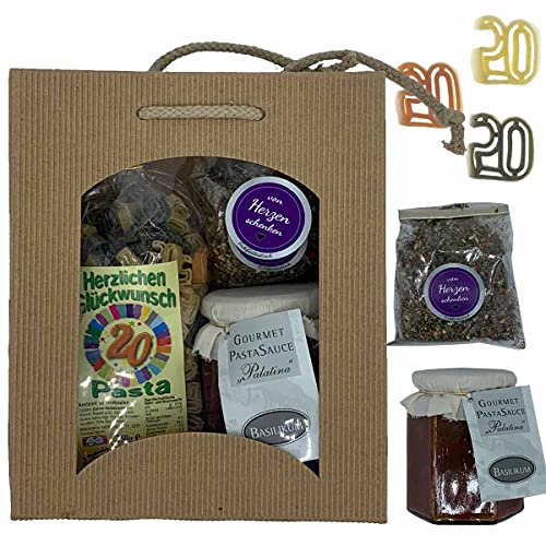 Feinkost-Set 20. Geburtstag mit Nudeln, Sauce, Gewürze // Nudeln als 20, Sauce, Gewürze Feinkost-Set 20. Geburtstag mit Nudeln, Sauce, Gewürze // Nudeln als 20, Sauce, Gewürze von Firlefantastisch Der Partyshop