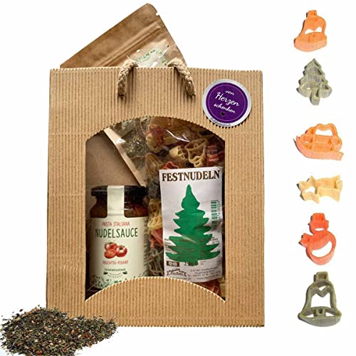 Feinkost-Set Weihnachten mit Nudeln, Sauce und Gewürzen // Geschenk Weihnachten von Firlefantastisch Der Partyshop