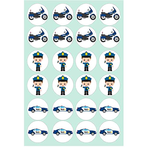 Muffinaufleger Polizeifahrzeuge zum Selbstausschneiden // Kindergeburtstag Polizei von Firlefantastisch